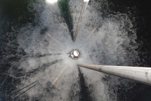 The inside of a water tank.