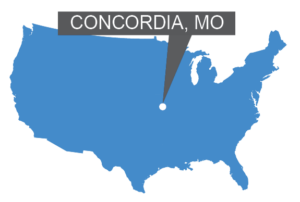 Concordia, MO map in blue