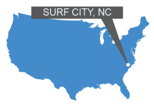 Surf City, NC map in blue