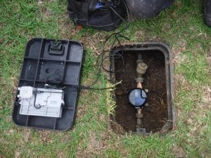 A valve in an underground access area