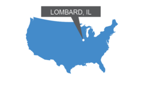 Lombard, IL map in blue